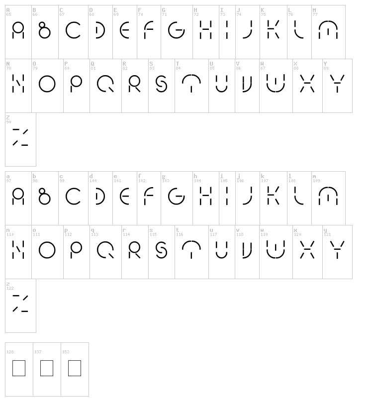 People Quark font map